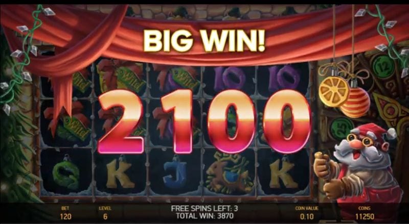 Big win won on Jingle Spin slot machine