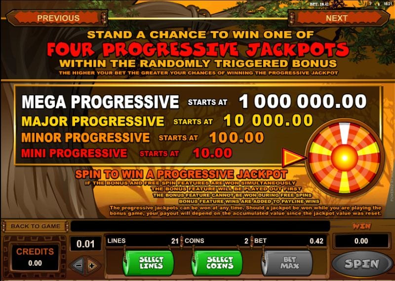 Mega Moolah progressive jackpot slot by Microgaming